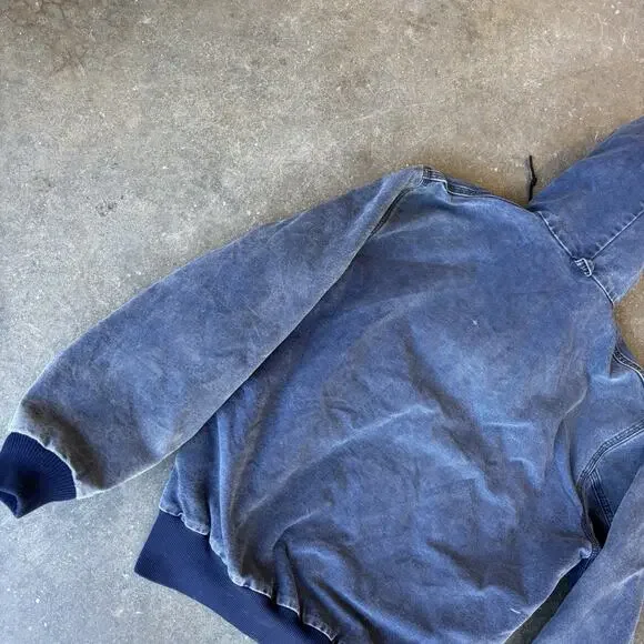 Carhartt Men’s Blue Canvas Hooded Jacket Denim Look USA Mens Size Large 1994 - Picture 11 of 11